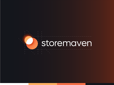 StoreMaven's branding branding business card circle eclipse glow gradient logo moon orange planet round shape sun typography