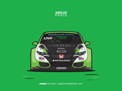 Honda Civic WTCC / 2017 atushos aurelien panis automobile car civic honda illustrations minimal wtcc