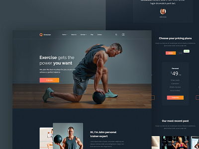 Homepage for Gym dark desig design gym homepage landing page site design web design website