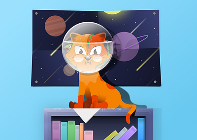 I messed up again! Non-stop curiosity is my expertise. animal animal illustration animals artwork cat cat illustration cats creative creatives design digital illustration illustration illustrator design pet pets playful portfolio room space vector