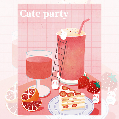 Cate party design illustration
