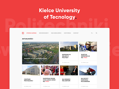 Kielce university of technology design flat minimal typography ui ux vector web website