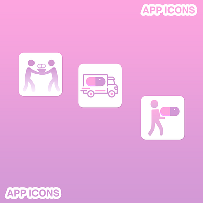 Medical delivery app icons app design flat illustration minimal ui vector