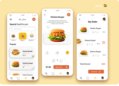 Food Ordering App (Concept) app design figma icon material design minimal typography ui ui ux design user experience ux