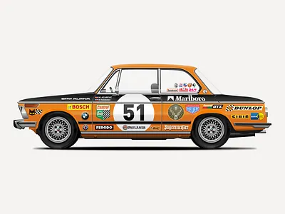 BMW 2002 Illustration bmw car german car illustration retro sketch sketchapp vector vintage