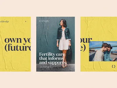 Kindbody Brand Identity: Ads advertising brand identity branddesign brandidentity branding branding studio c42d care design fertility healthcare identity identity design inform logo own your future poster support women