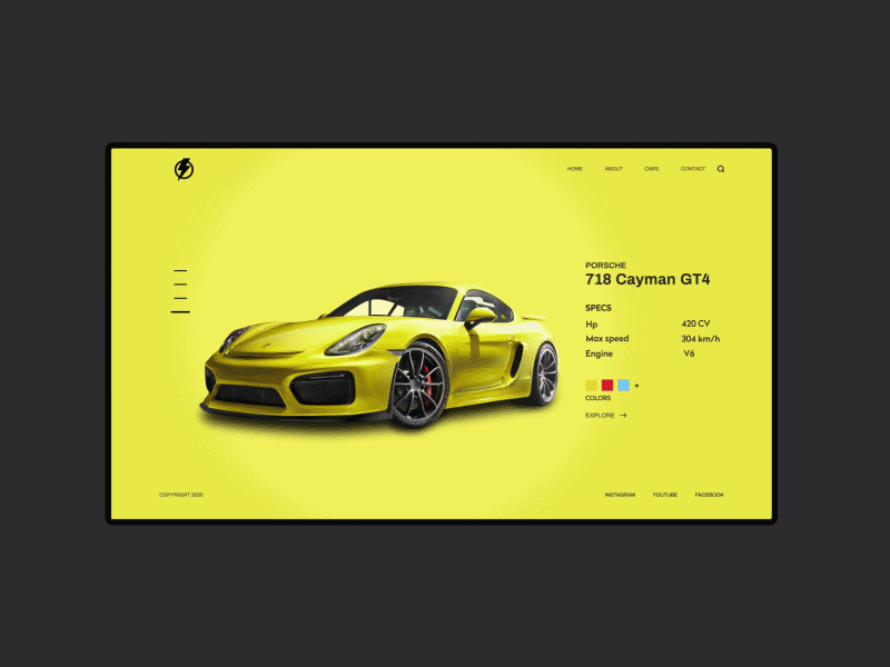 Sports Cars | Animation adobe after effect adobe photoshop adobe xd animation cars conceptual design experimental sports cars ui ui design ux website xd