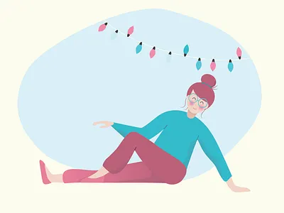 Chilling app design flat illustration illustrator ipadpro mobile procreate ui vector web woman