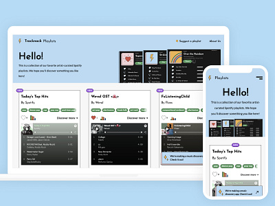 Tracknack Playlists website design illustration illustrations product design ui design uiux web design webdesign webdevelopment