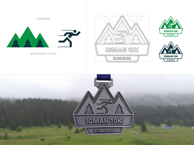 Igman 10k - Final Project Elaboration 10k artwork brand brand identity branding branding and identity branding concept branding design branding project clean design construction exploration graphicdesign igman logo medal mountain race runner visual design