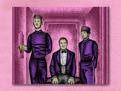 Grand Budapest Hotel grand budapest hotel illustration illustration art jutastudio movie movie poster texture wes anderson