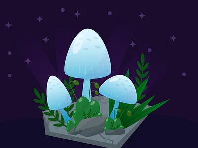 Cute Mushrooms affinity designer flat art illustration illustrator mushroom art nature illustration vector art vector illustration vector mushroom