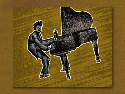 Little Richards illustration illustration art jutastudio little richard music piano rock and roll texture