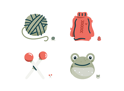 Ravelry Icon Set crochet emoji emoji set frog icon set iconography icons icons set illustration knitting pencil sweater yarn