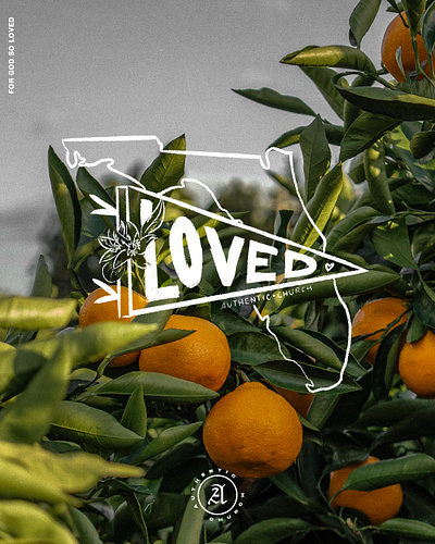 Loved banner church florida hand drawn orange socialmedia