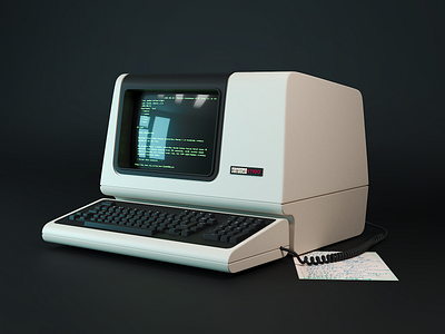 VT100 Terminal 3d blender retro terminal vt100