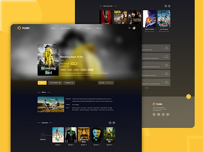 Filimo | Movie Streamer adobe xd adobe xd photoshop ui ux breaking bad dark dark ui design desktop design filimo film movie netflix onepage stream streamer ui ux