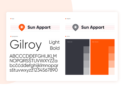 Sun Appart - Branding ☀️🏖️ 🏠 apartments branding gilroy holiday identity logotype mark orange planning product design rental renting sun logo travel trip app typo typography typography logo vacation visual