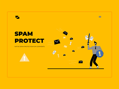 Spam protect page illustration adobe illustrator cartoon character design flat illustration line art ui ux vector