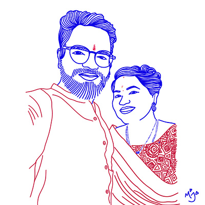 Couple portrait! couple frame digital illustration digital portrait doodle doodleart doodles handdrawn illustration linearart lineart