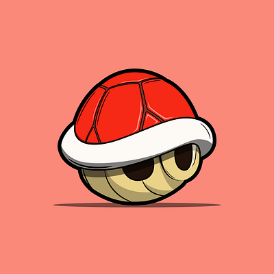 Red Shell design flat illustration mario mario bros mariobros minimal super mario super mario bros supermario vector