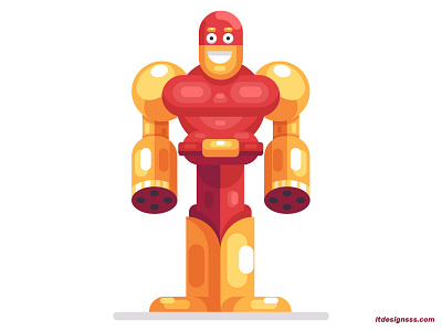 Hero (1) 2d 2d characters characters colours cute flat flat art flat charactes flat design game design geometric shaapes illustration illustration design illustrations man pillman robot simple shapes superhero