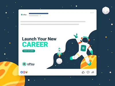 nPloy - Illustration adobe illustrator astronaut branding design graphic design illustration job job search space spaceman vector