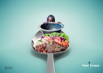 Feed Hungry advertising art child creative eyes famine feed food hungry poor