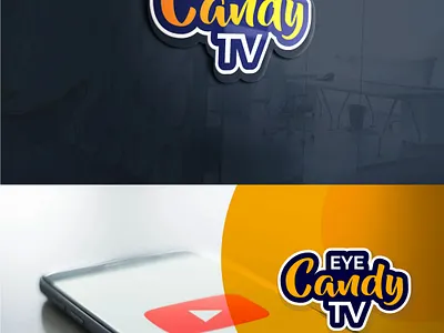 EYE CANDY TV creative design graphic design logo minimal tv logo type