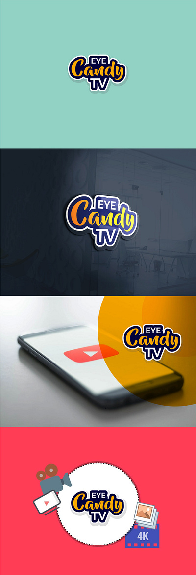 EYE CANDY TV creative design graphic design logo minimal tv logo type