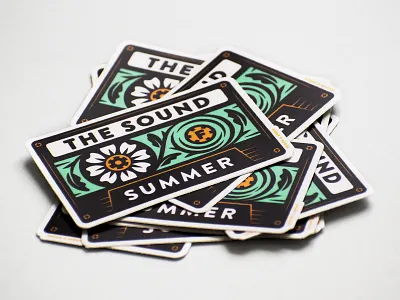 The Sound of Summer Sticker cassette tape flat vector flowers illustration mixtape music nature print retro sticker summer typography vintage