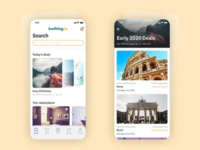 swifting.io app application branding checkin checkout city deals design design app hotel hotel booking ios room booking trip ui uidesign ux uxdesign