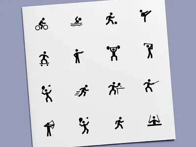 Stick Figure - Sport Icons icon icon design icon set icons recreation sport sports stick figure