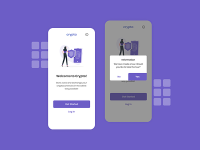 Crypta Welcome Screen 10ddc app crypto cryptocurrency design minimal mobile typography ui ui ux ux
