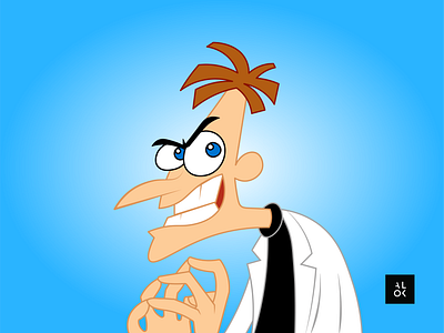 Dr. Heinz Doofenshmirtz | Character Design Illustration alok cartoon cartoon character cartoon illustration character design design designedbyalok dribbble illustration modern art phineasandferb poster