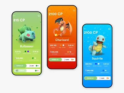 Pokemon GO detail app color design figma mobile pokemon pokemon go pokemongo sketch ui ux