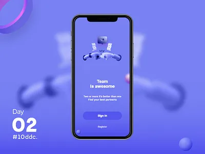 Day 02 UI Challenge 10ddc 3d app card challenge dayli challenge design mobile ui uidesign ux welcome welcome screen welcome shot