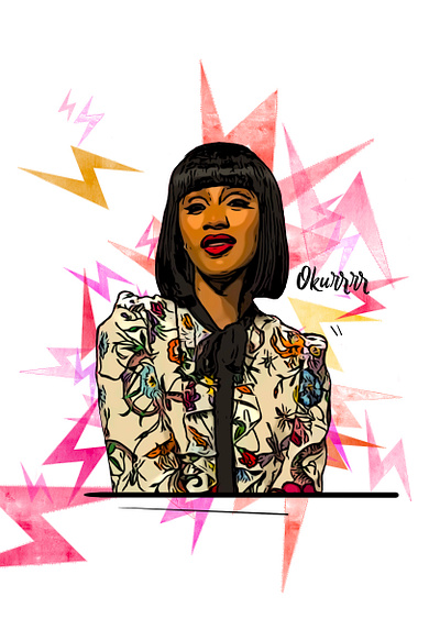 Okurrr art cardi b illustration ipadpro portrait