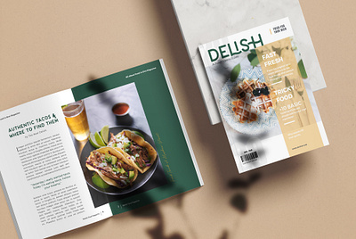 Delish Food Magazine branding clean design color design food and drink foodie icon logo minimalism simple tasty typography