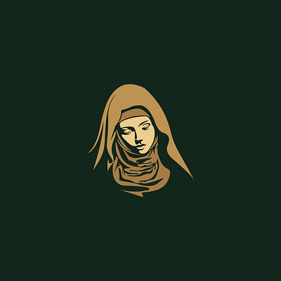 scarfed girl black and white design girl icon illustration logo logodesign muslim vector
