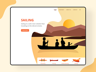 Sailing design flat icon illustration illustrator minimal ui ux vector website