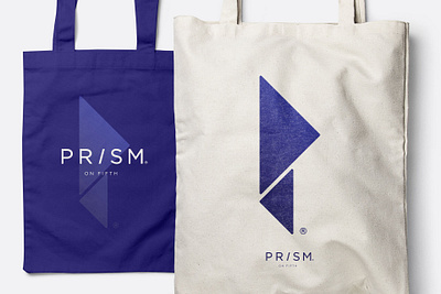 Prism bag branding geometic identity purple