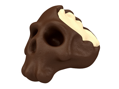 Choco skull 3d 3dsmax art candy cartoon character chocolate concept death design dessert food head render skull