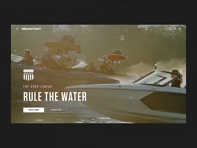 MasterCraft Home boating desktop home home page marine mastercraft ui ux