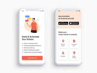 Visitor Management App UI app app design app ui app ui design illustration interaction ios app management app mobile app mobile ui uiux userinterface