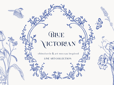 Blue Victorian & Chinoiserie set