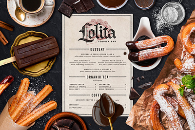 Lolita Cocina & Tequila Bar Dessert Menu branding creative agency logo menu design restaurant branding