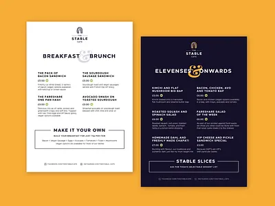 The Stable Cafe Menu branding cafe clean design digital eat flat food identity logo menu print restaurant stable vector vegan