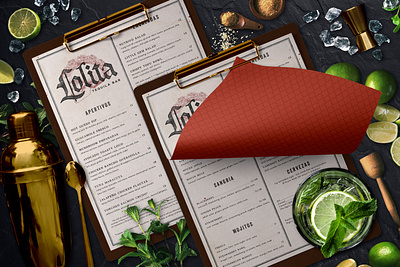 Lolita Cocina & Tequila Bar Lunch Menu branding cocktail creative agency design logo menu design restaurant branding