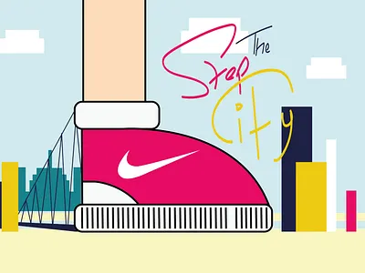 Step The City branding campaign design city illustration art illustrator nike nike shoes shoes